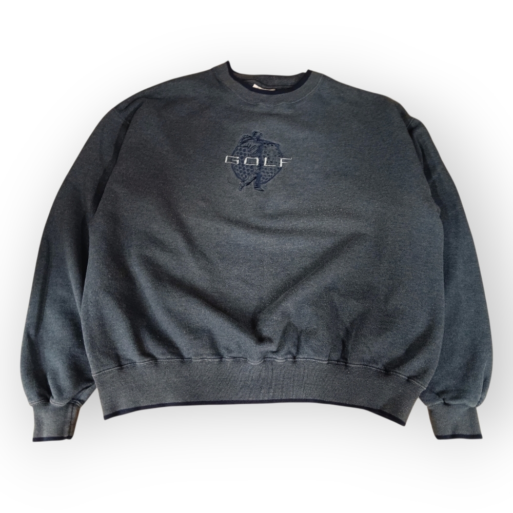 90s MC Sport Embroidered Gold Gray Crewneck Sweater - 2XL